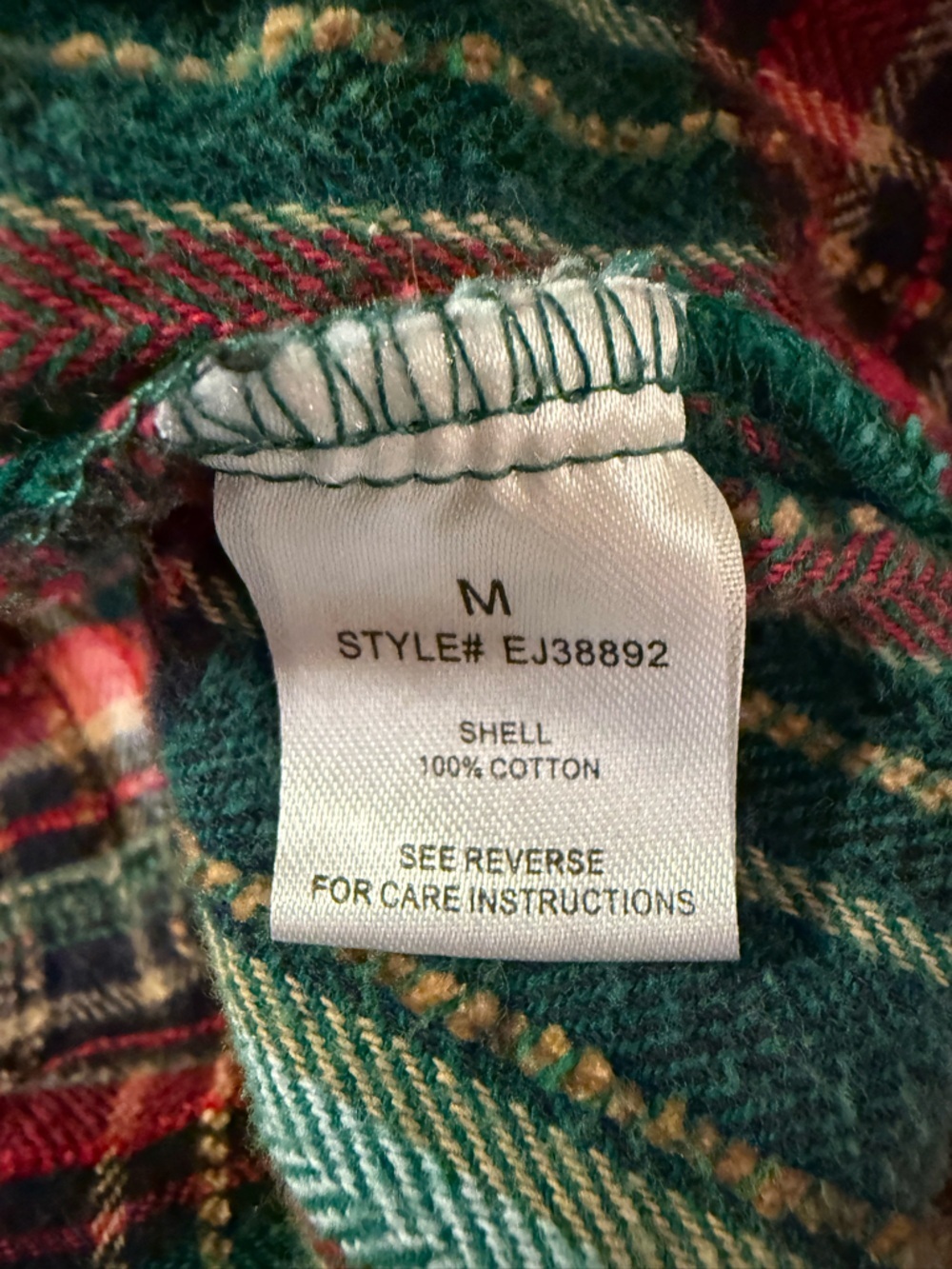 Oli & Hali Oversized Plaid Flannel Shacket Button Up Green Red Oversized Shirt - Picture 9 of 10